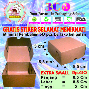 Gambar PAPER LUNCH BOX BUY 1 GET 1 STIKER MEREK ANDA/STIKER SELAMAT MENIKMATI - EXTRA SMALL dari 3C PAPER LUNCH BOX PACKAGING undefined Tokopedia