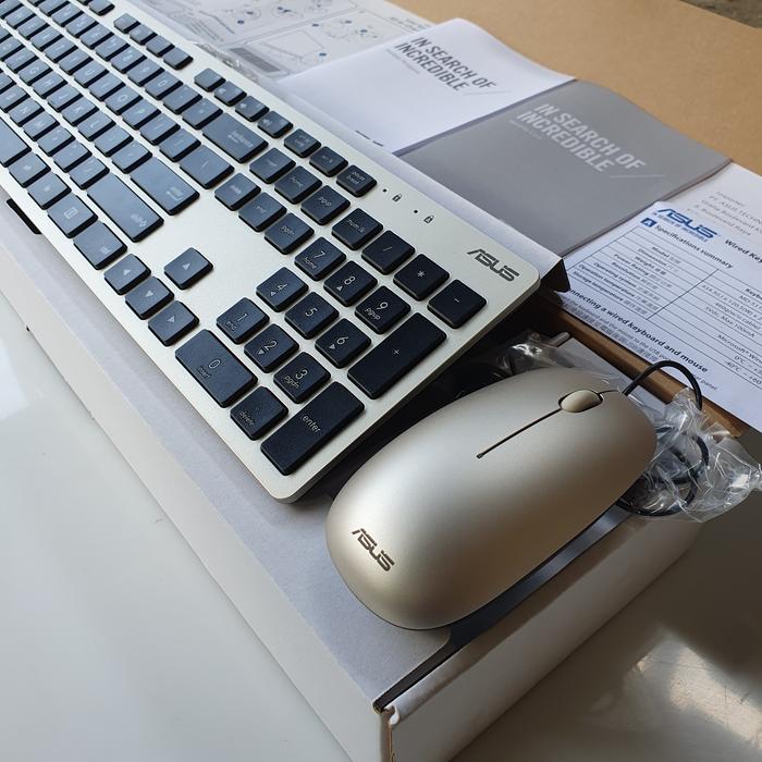 Gambar Keyboard mouse pc all in one Asus Original mesin model slim md5112 - Black Gold dari IndoBarcode undefined Tokopedia