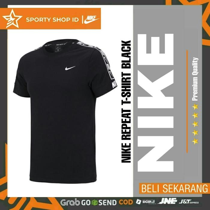 Gambar Baju Kaos Olahraga Sport Running Joging Lari Hitam Pria Polos Original - NIKE REPEAT, M dari SportyShopID undefined Tokopedia