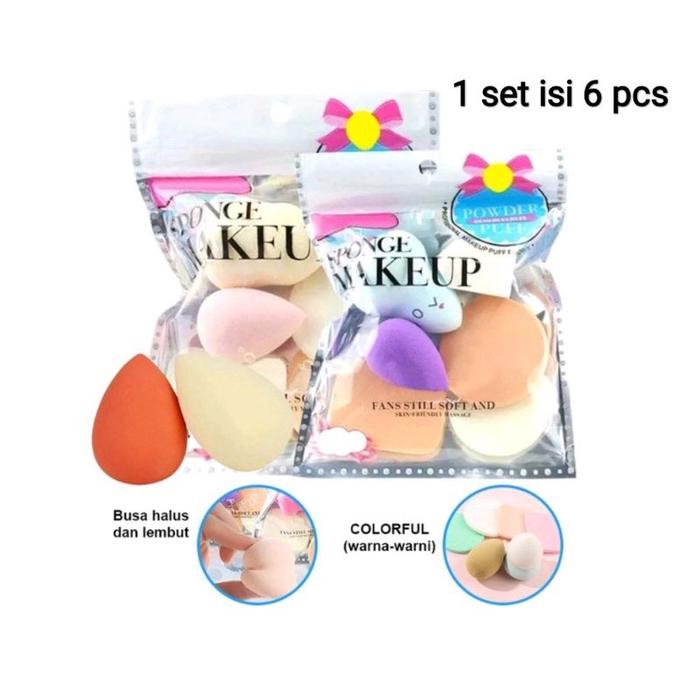 Gambar Make up sponge set isi 6pcs/puff - Beauty sponge - Beauty Blender dari MutiaraBeauty_ undefined Tokopedia