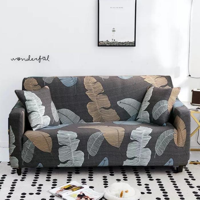 Gambar COVER SARUNG KURSI SOFA ELASTIS 2 SEATER DUDUKAN - Banana Leaf, 1 SEATER dari Eljida Store undefined Tokopedia