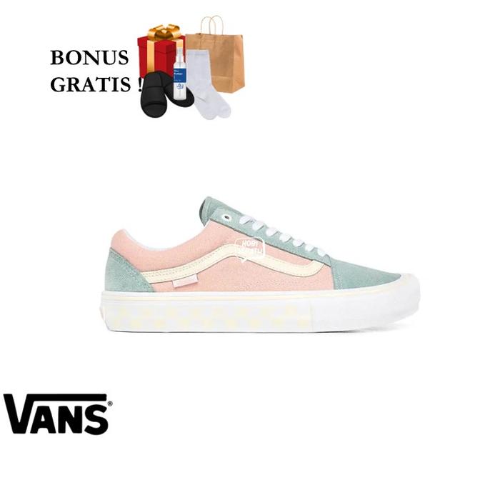 Promo Vans Washout Old Skool Pro Skate Shoes Peach Blue Brand
