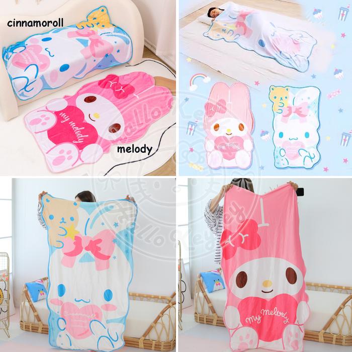 Gambar selimut bulu halus bentuk full body cinnamoroll melody dari hkkshop undefined Tokopedia