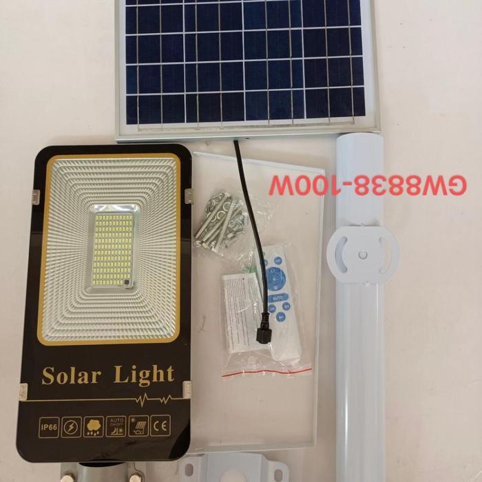 Gambar lampu jalan led solar panel surya 2in1 100w 100 watt pju led - PJU SOLAR 100 W dari PROLED ELECTRIC undefined Tokopedia
