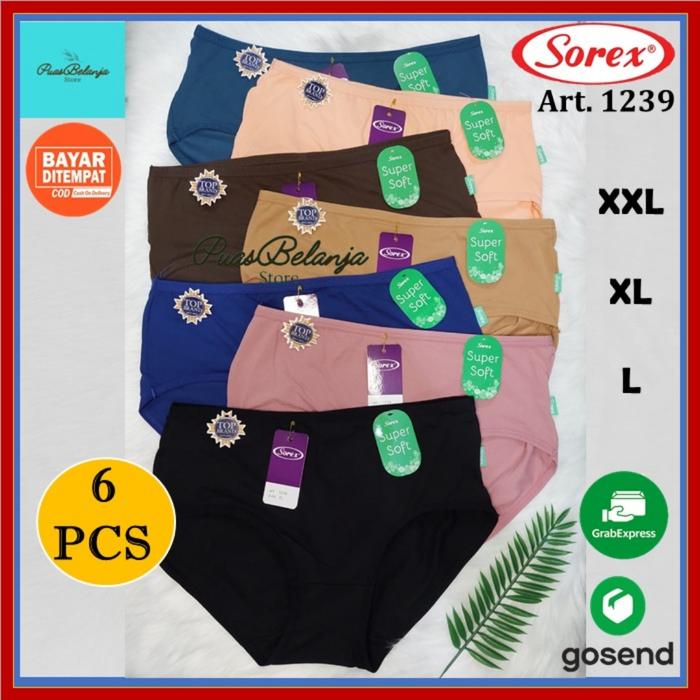 Gambar 6 PCS Celana Dalam Sorex 1239 CD Sorex Super Soft 100% ORIGINAL Katun - RANDOM, L dari Puas Belanja Store undefined Tokopedia