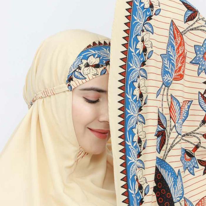 Gambar mukena set sajadah rayon santung adem | mukenah batik sritex solo - klasik biru dari mlenus undefined Tokopedia