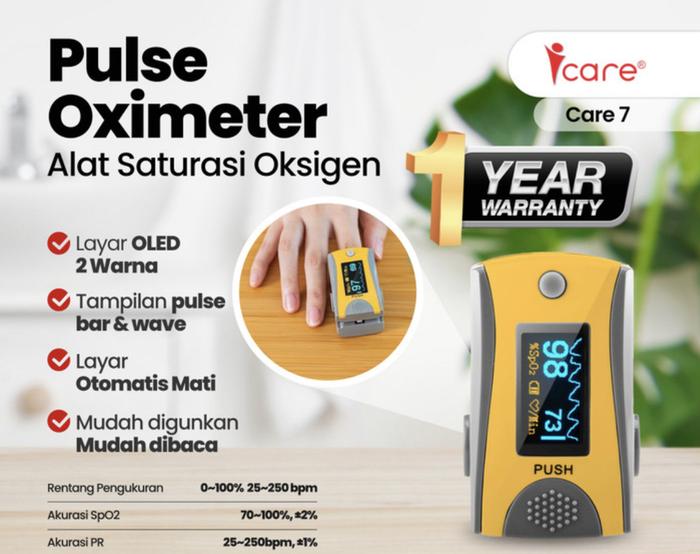 Gambar FINGER PULSE OXIMETER ICARE OXYMETER MEDICALONLINE - ICARE 7 dari MEDICAL ONLINE_NEW undefined Tokopedia