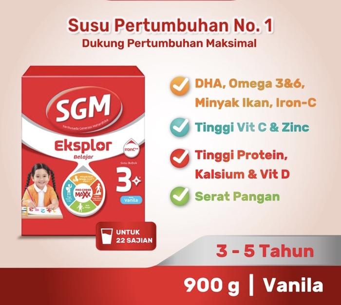 Gambar susu sgm 3 plus 900gr vanilla dari della lupita undefined Tokopedia