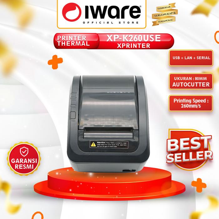 Gambar Printer Thermal Kasir Iware Auto Cutter 80MM USB / ETHERNET / SERIAL - 260USBLANSERIAL dari Iware.id undefined Tokopedia