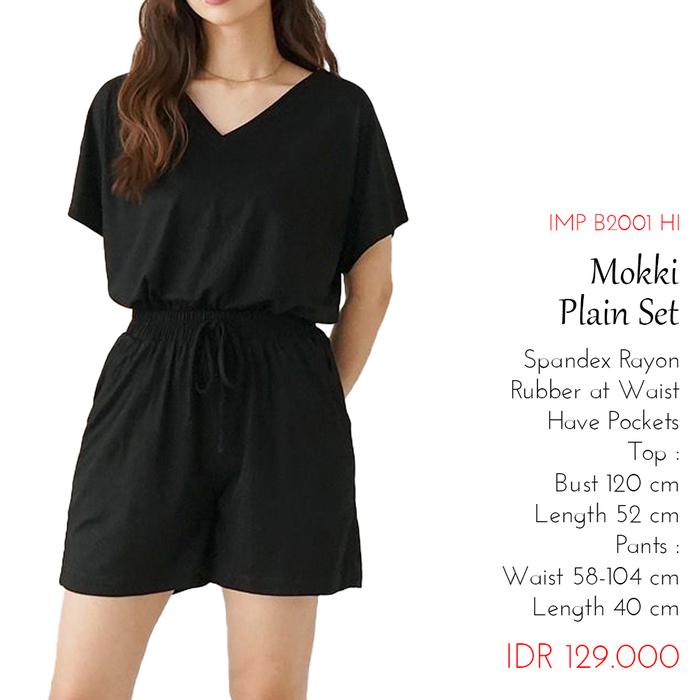 Gambar Setelan Casual Wanita Setelan Polos Mokki Setelan Santai Rumah - Hitam dari SWEETHEART COLLECTION undefined Tokopedia