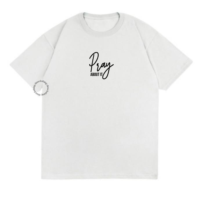 Gambar DINO CLOTHING - KAOS PRAY KATUN COMBED PREMIUM UNISEX WANITA PRIA - Putih, S dari This is Dino undefined Tokopedia