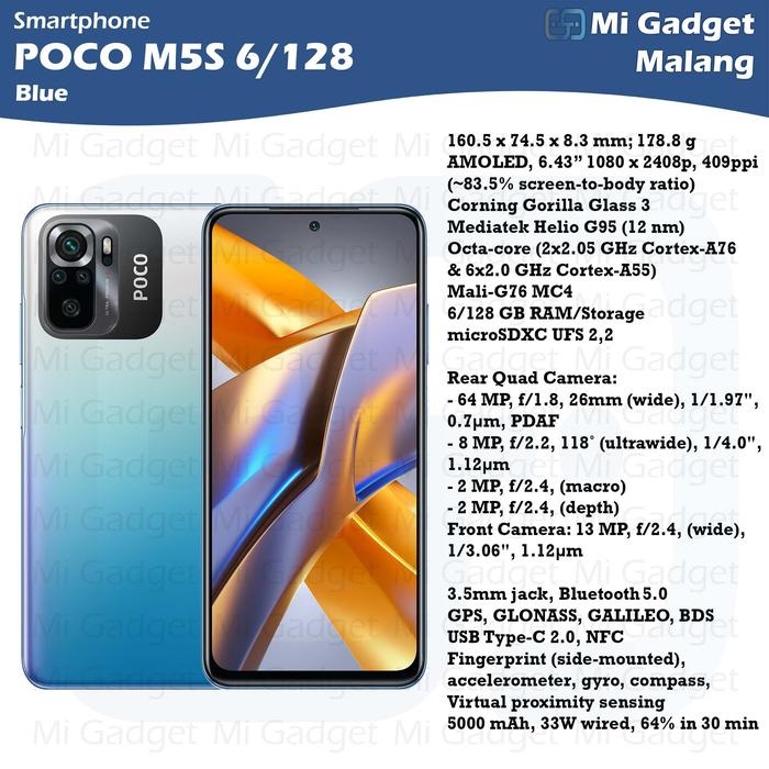 Gambar POCO M5 S M5S 6/128 Garansi Resmi - Blue dari MiGadget Malang undefined Tokopedia