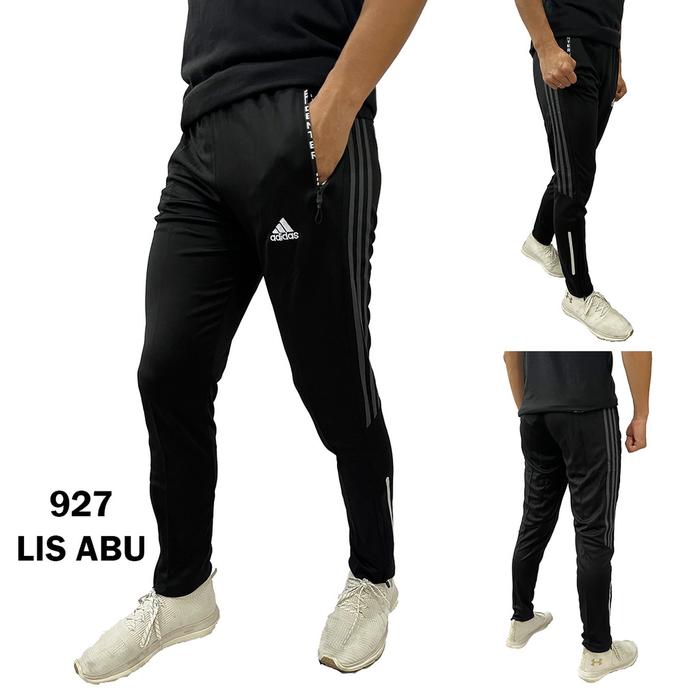 Gambar Celana Training Pria Dewasa 17803 Hitam Bawahan Running Lari Import - Lis Abu, L dari Winmenshop undefined Tokopedia