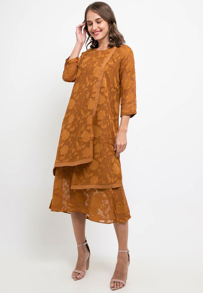 Gambar ELLE Apparel Original- Kaftan Layered Variations - Cokelat, S dari ElleLadies undefined Tokopedia