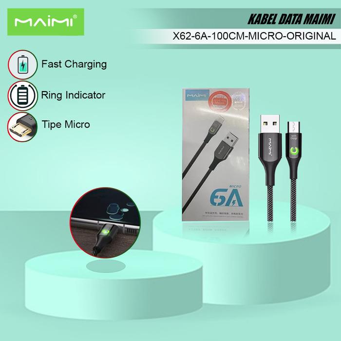 Gambar Maimi X62 Kabel Data IOS TYPE-C MICRO 100Cm 6A Charging Speed ORI - Micro dari Maimi Official undefined Tokopedia