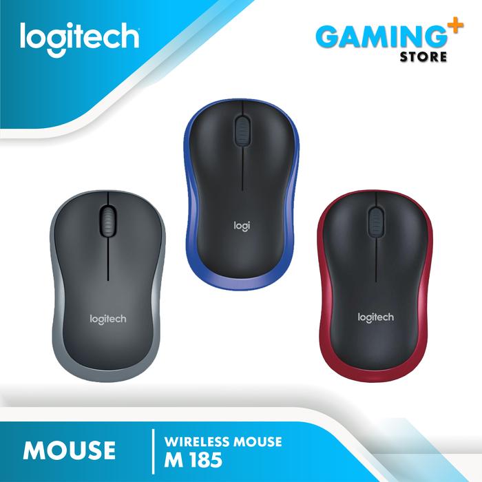 Gambar Logitech M185 / M 185 Wireless Mouse Optical - Merah dari Gaming Plus Store undefined Tokopedia