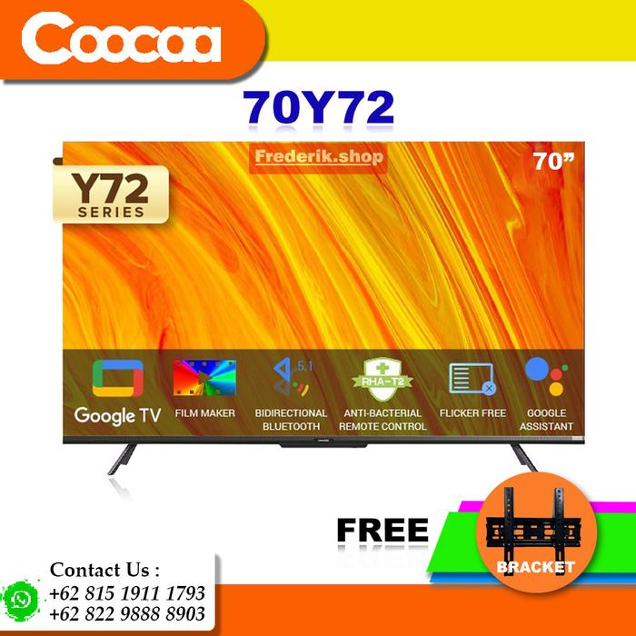 Gambar Coocaa 70CUC6500 Android 10 Smart TV 4K UHD LED TV 70 Inch CUC6500 - TV+Bracket dari Frederik.Shop undefined Tokopedia