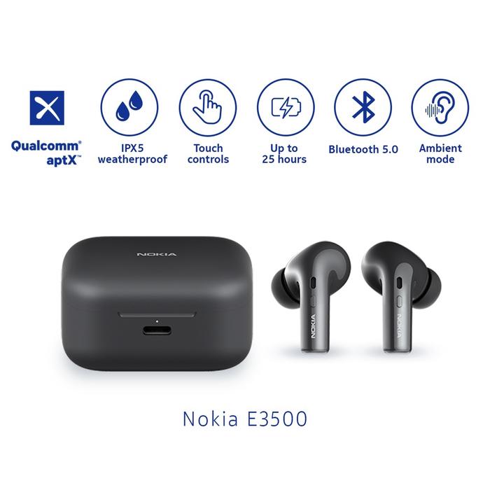 Gambar Nokia E3500 TWS True Wireless Stereo Bluetooth Earphone Headset - Hitam dari FGadget Cell undefined Tokopedia