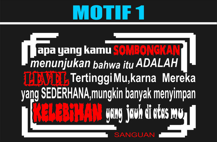 Gambar STICKER/CUTTING/STIKER KATA KATA/STIKER TRUCK/PICK UP/STIKER CUSTOM045 - MOTIF 1, 50CM X 30CM dari Alg cutting stiker undefined Tokopedia