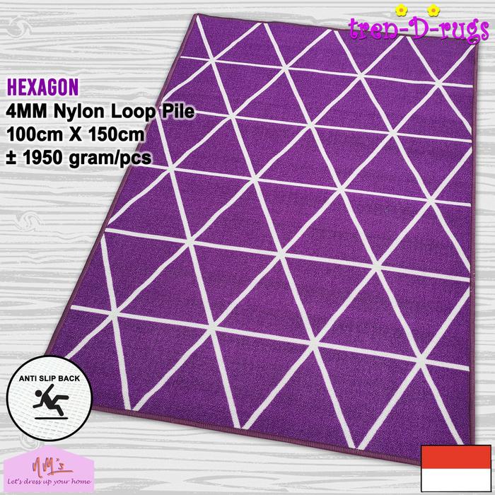 Gambar Tren-D-rugs Karpet Lantai Kamar Bulu Permadani Anti Slip Murah NMs 14 - Dark Purple dari NMs Lets dress up your home undefined Tokopedia