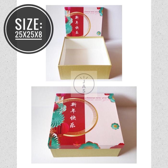Jual kotak kue 25x25x8 hand made / hard box / hampers box kue edisi ...