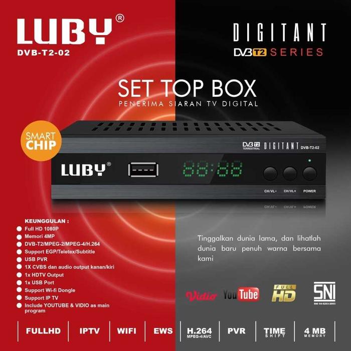 Gambar Set Top Box Luby DVB-T2-02 Full HD 1080p SNI STB TV Digital Receiver dari RRS STORE undefined Tokopedia