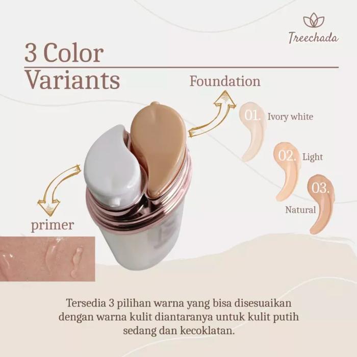 Gambar Treechada Primer And Foundation 2 IN 1 Makeup Base Foundation/Cosme - 01Ivory White dari Cosme-store undefined Tokopedia