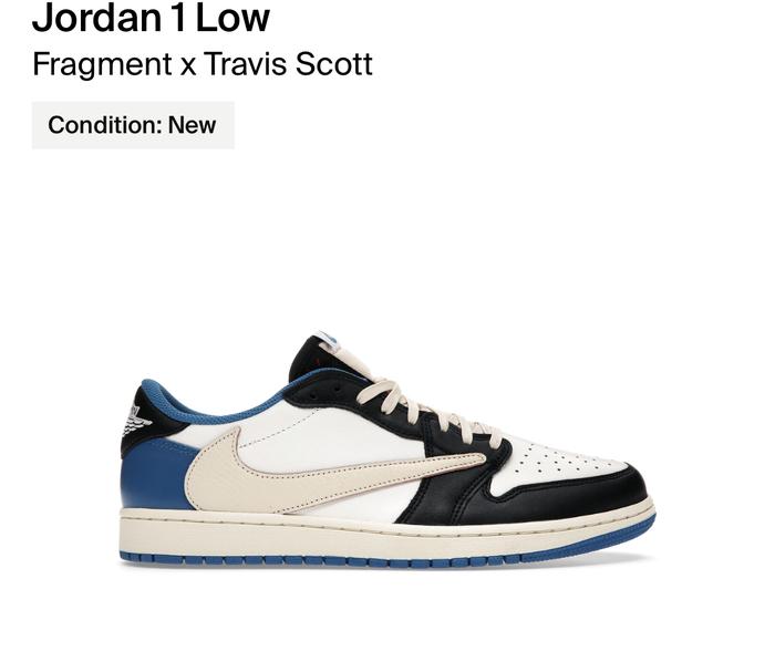 Gambar Nike x Fragment Design x Travis Scott Air Jordan 1 Low OG 100%Original - WHITE BLUE, 36 dari Adara_Sneakers14 undefined Tokopedia