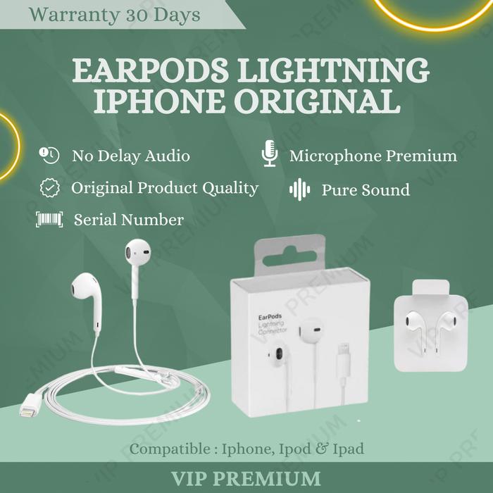 Gambar Earpods Lightning Iphone Headset Earphone Original Apple Handsfree dari VIP PREMIUMM_NEW undefined Tokopedia