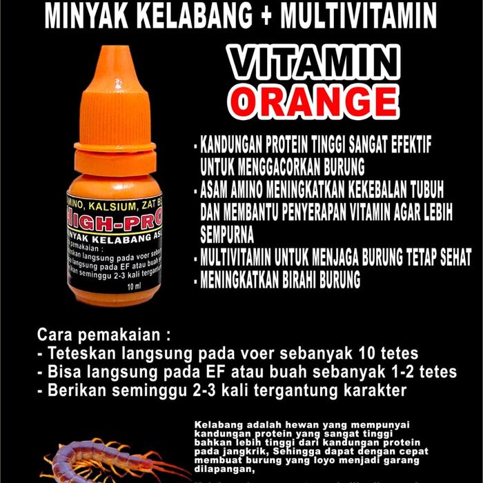 Gambar VITAMIN ORANGE CAIR 10ML OBAT BURUNG LOVEBIRD MURAI GACOR KENCANG INST - minyak klabang dari lagashoping undefined Tokopedia