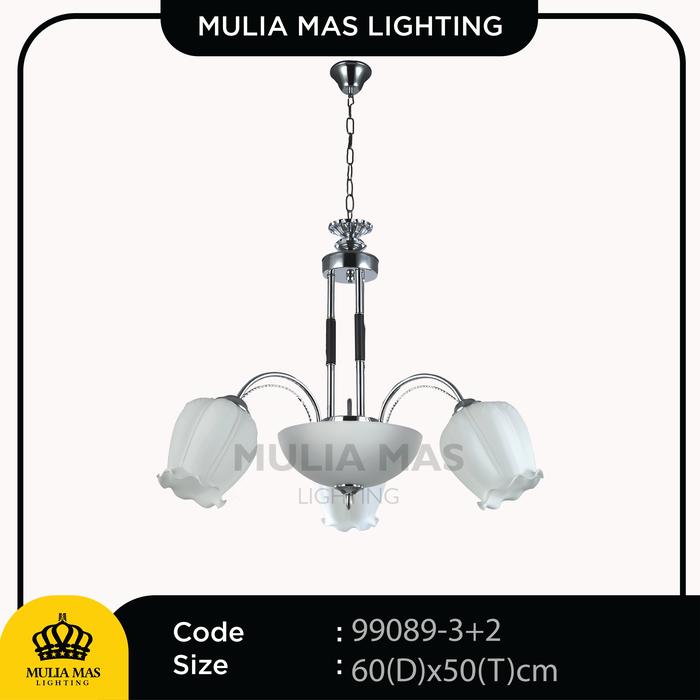 Gambar Lampu Gantung Hias Model Elegan Minimalis Ruang Tamu Terbaru 99089 - Lampu 3+2 dari Mulia Mas Lighting_NEW undefined Tokopedia
