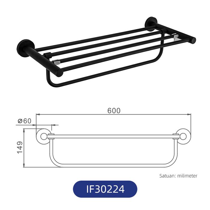 Gambar FRAP Gantungan Handuk Hitam Hanger Handuk Towel Holder Kamar Mandi - IF30224 dari Frap Sanitary Ware Indonesia undefined Tokopedia