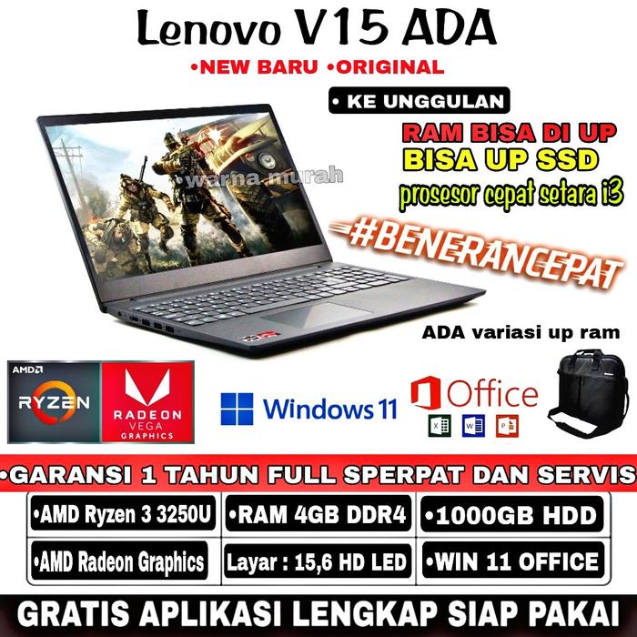 Gambar lenovo v15 ADA AMD ryzen 3 3250u-RAM 4GB-HDD 1TB-LAYAR 15INCH-GRANSI - RAM 4GB dari WARNA IT SURABAYA undefined Tokopedia
