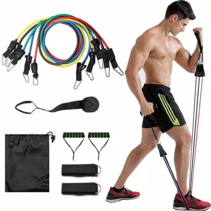 Gambar 11 IN 1 RESISTANCE BAND PRO SET FITNESS GYM STRETCHING PILATES YOGA - 11 in 1 set dari SNEAKERS ARW undefined 4 Tokopedia
