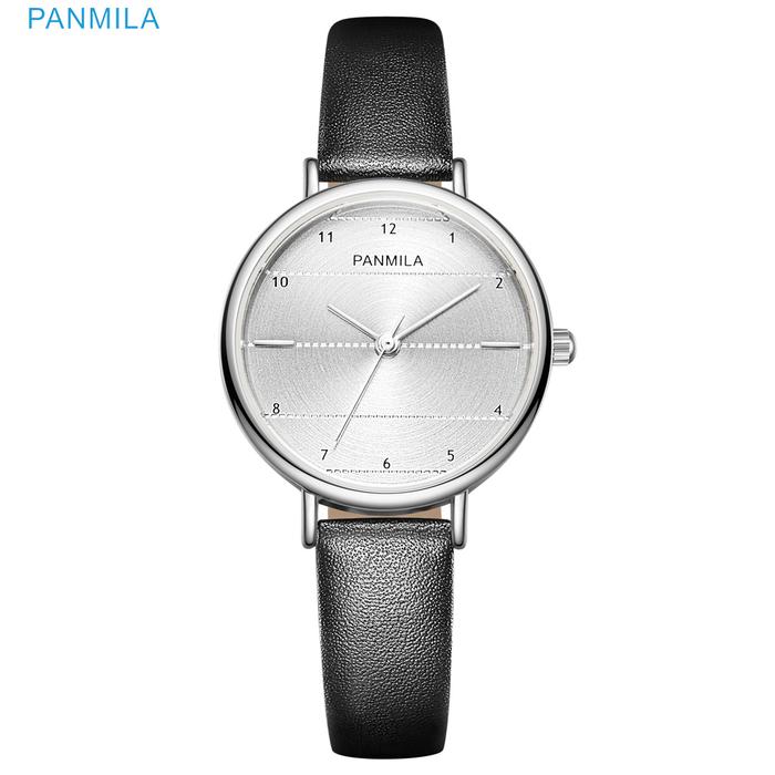 Panmila Jam Tangan Wanita Ori Kasual P0360m-dz1whw Tali Kulit Hitam