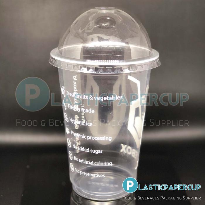 Gambar Sablon Gelas Plastik PP 16 oz/18 oz 7 gram+ Tutup Cembung (1 Warna) dari Plastic Paper Cup undefined Tokopedia