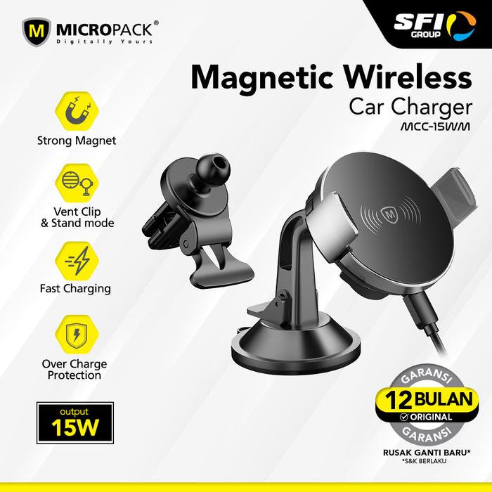 Gambar Micropack Car Charger Magnetic Wireless 15 Watt Powermotor Magnetic dari Micropack Indonesia undefined Tokopedia