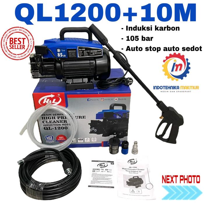 Gambar Jet Cleaner H&L QL 1200 mesin cuci mobil motor ac Hl QL-1200 - QL1200+10M dari Indotehnika Makmur undefined Tokopedia