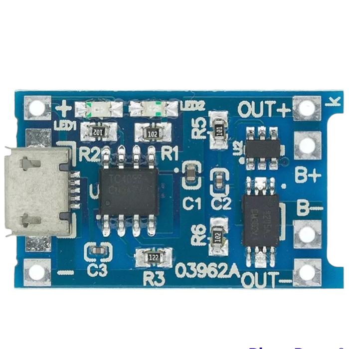 Gambar TP4056 Power Bank Li-ion Charger Kit Modul 5V 1A Micro/C Protection - micro dari Modern electrik undefined Tokopedia