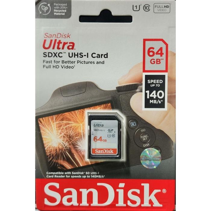 Gambar SanDisk Ultra SDXC Card class 10 64GB SD Card - 140MBPS dari Twins Computer undefined Tokopedia