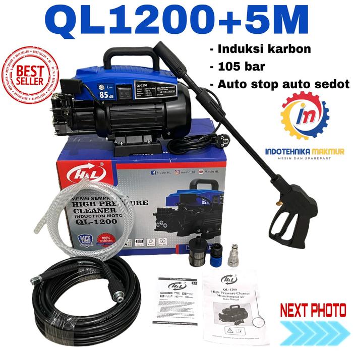 Gambar Jet Cleaner H&L QL 1200 mesin cuci mobil motor ac Hl QL-1200 - QL1200+5M dari Indotehnika Makmur undefined Tokopedia