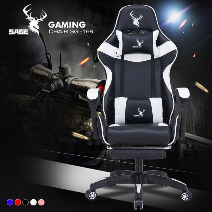 Jual SAGE Gaming Chair Kursi bangku game SG 168 Putih Kota