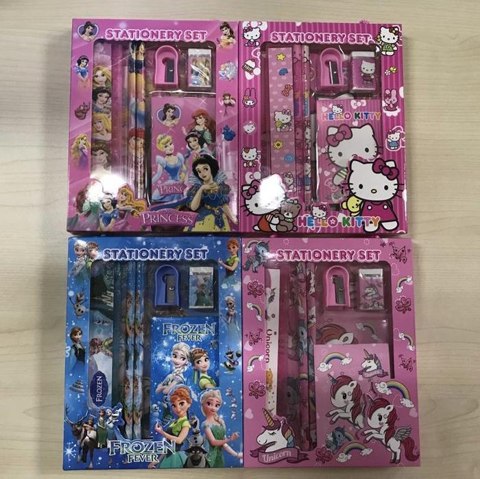 Gambar Paket Alat Tulis Anak Karakter / Stationery Set / Study Set tipe 608 - Motif Cewek dari OKE GrosirATK undefined Tokopedia