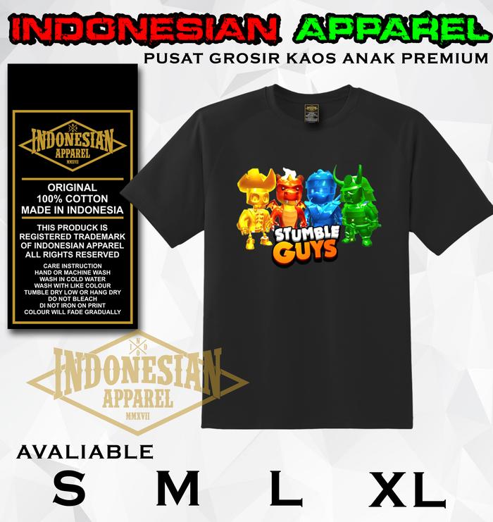 Gambar KAOS T SHIRT ANAK STUMBLE GUYS TERBARU PREMIUM INDONESIAN APPAREL H - Hitam, S dari DJ Sagitarius clothing undefined Tokopedia