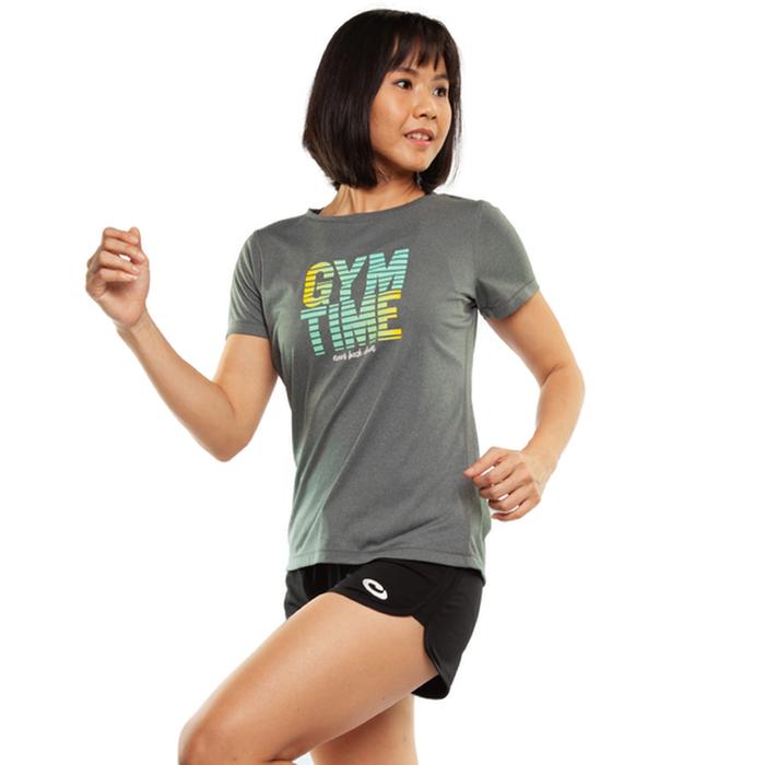 Gambar Baju Olahraga Wanita - Ladies Short Sleeve Top Print "GYM TIME" - Dark Grey H, S dari Opelon Bodywear undefined Tokopedia