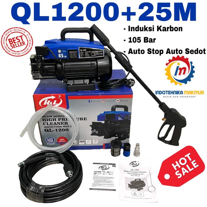 Gambar Jet Cleaner H&L QL 1200 mesin cuci mobil motor ac Hl QL-1200 - QL1200+25M dari Indotehnika Makmur undefined Tokopedia