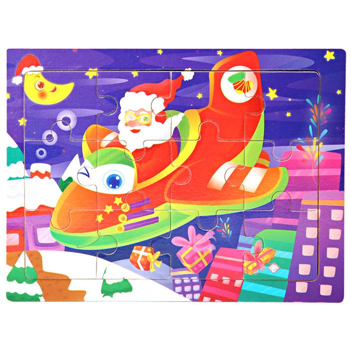 Gambar 12 Pcs Jigsaw Puzzle | Puzzel Kayu 12pcs Keping Hewan Mainan Anak Lucu - Santa Claus dari Chizu Corner undefined Tokopedia