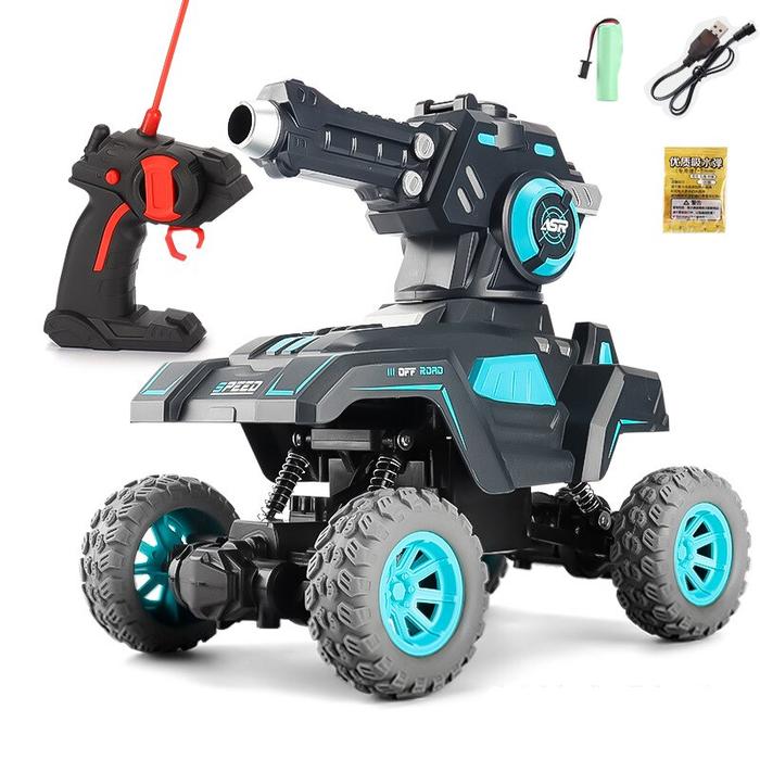 Gambar RC Car Tank Waterbomb Mainan Mobil Remote Control Tembak Peluru Air - Biru, 1 Battery dari JJRC Indonesia undefined Tokopedia