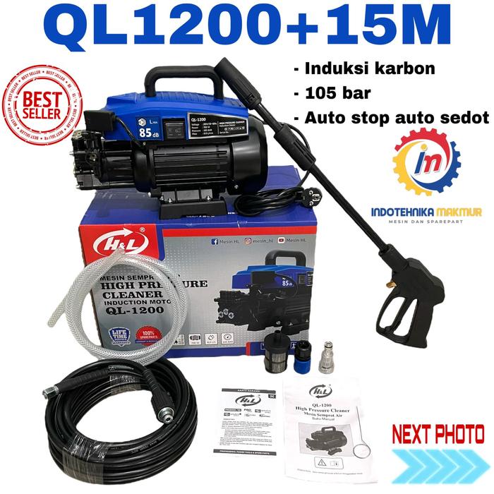 Gambar Jet Cleaner H&L QL 1200 mesin cuci mobil motor ac Hl QL-1200 - QL1200+15M dari Indotehnika Makmur undefined Tokopedia