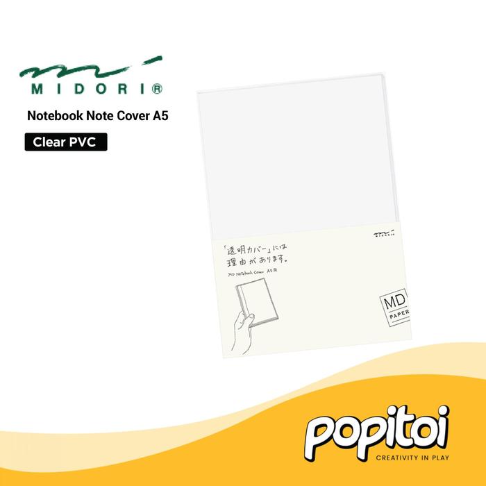 Gambar MIDORI Notebook Note Cover A5 B5 B6 PVC Transparant Brown Paper Kraft Cover Sampul Buku Journal - Clear PVC, A5 dari Popitoi undefined Tokopedia